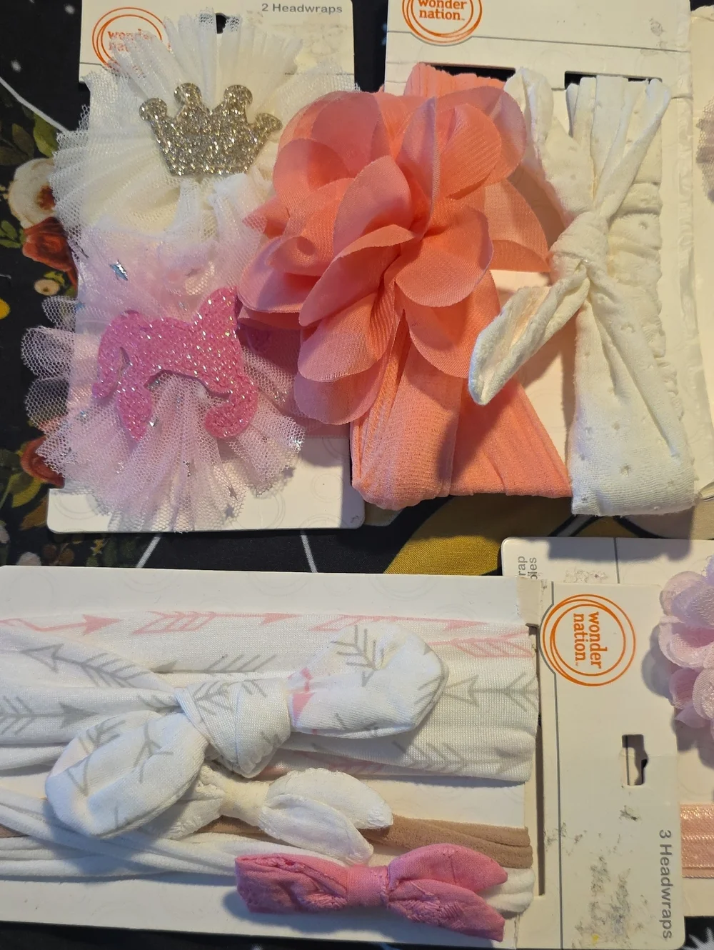 Wonder Nation Baby Headwraps & Bows Bundle - 5 Packs (12 Total Pcs) NWT